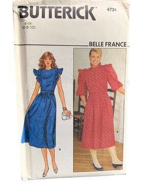 Butterick Belle France Dress Pattern 4731 Size 6-8-10 Uncut